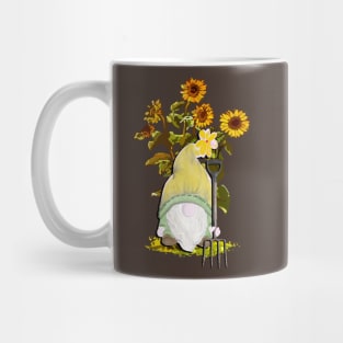 Sunflower Gnome Guardian of the Flower Cute Garden Gnome Mug